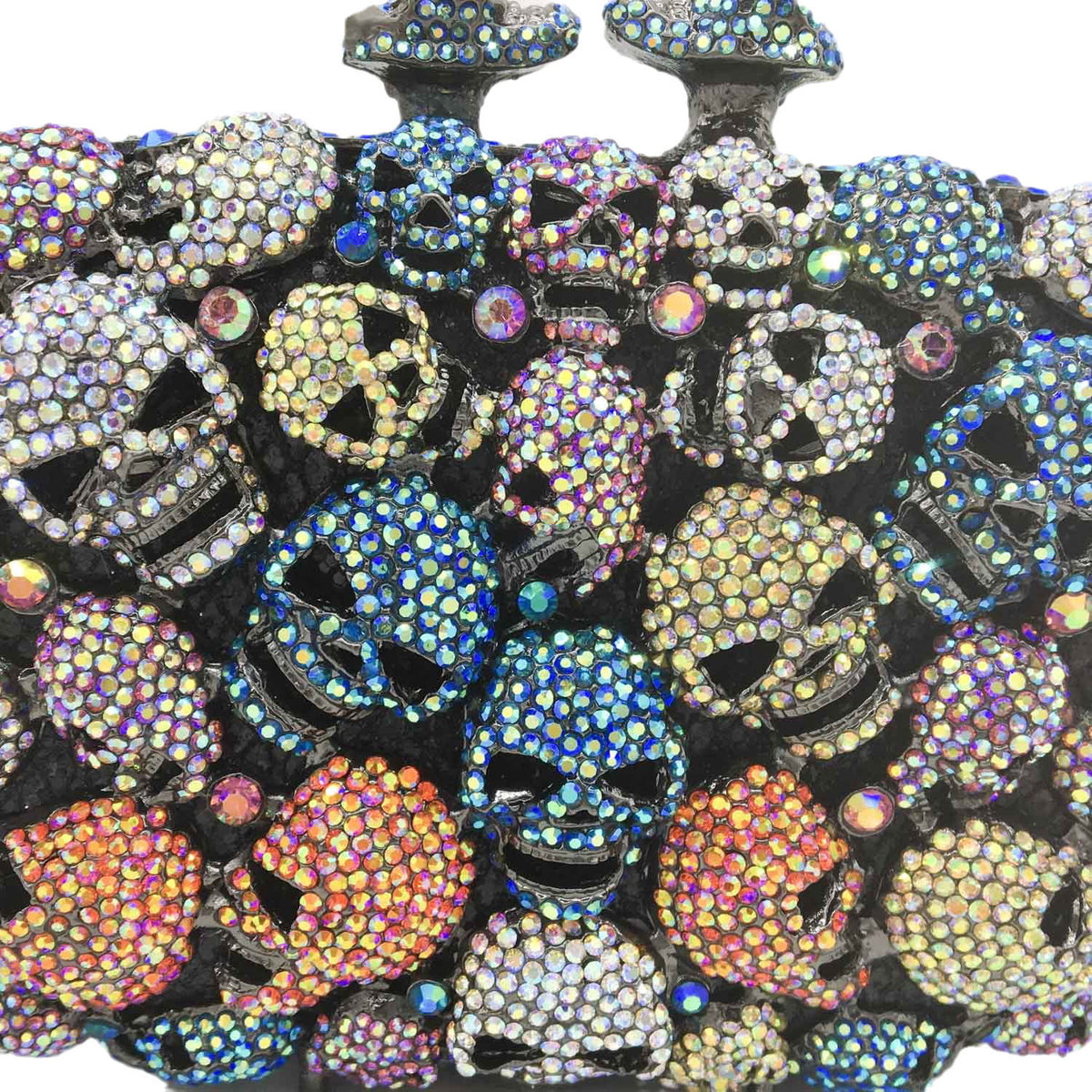 Diamond-encrusted Evening Bag With Skull Rhinestones