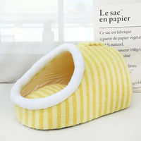 Thickened 3D Dog Cat Bed For Autumn Winter Warm Hole Drilling Dog Bed With Removable Sponge Striped Pet Bed Puppy Nest Sofa