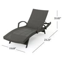 SALEM PE WICKER CHAISE LOUNGE WITH ARM