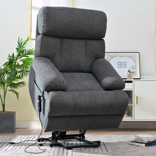 Oversized Power Lift Recliner Chair For Elderly, Electric Fabric Recliner Chair For Seniors, Home Theater Seating,Reclining Sofa Chair With Remote Control,Side Pocket ,Spacious SeatDark Gray