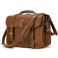 Retro Travel Bag Men's Crazy Horse Leather Briefcase Bag