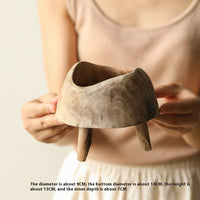 Wooden Round Goblet Snack Tray Crafts