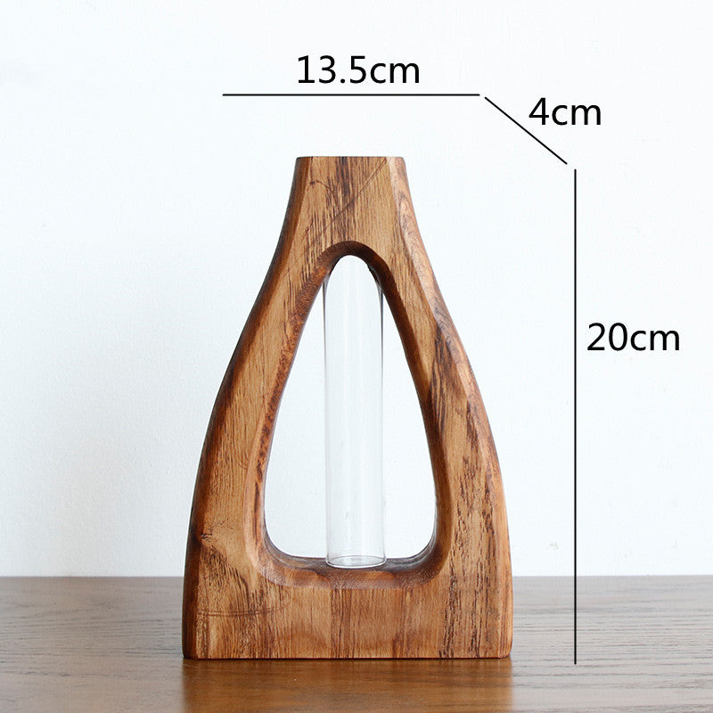 Creative Living Room Solid Wood Vase Countertop Ornaments