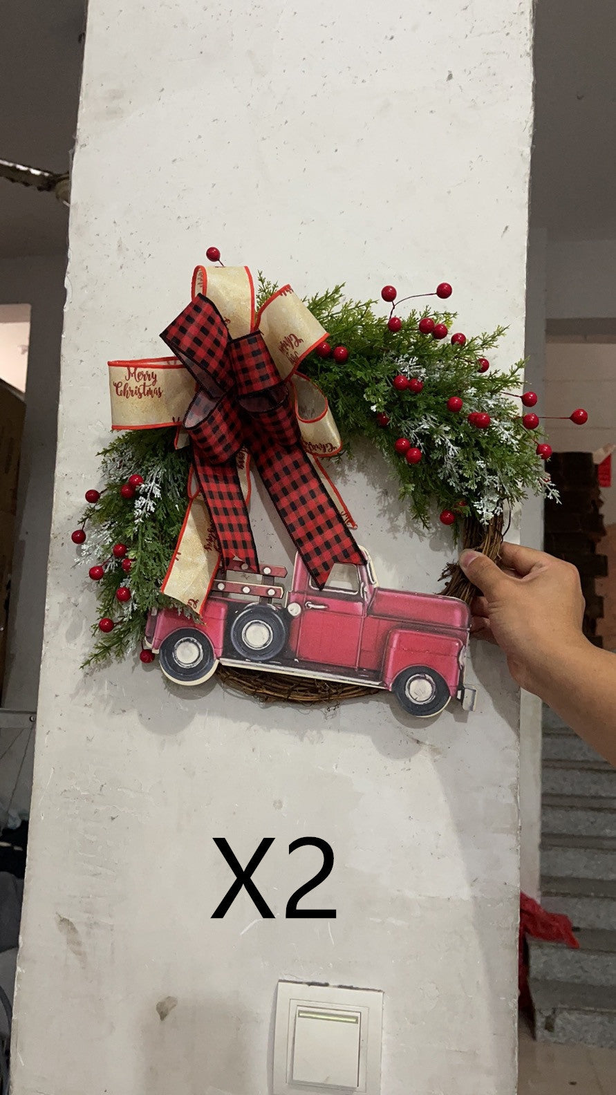 Red Truck Country Christmas Wreath