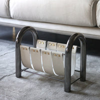 Metal Leather Magazine Rack