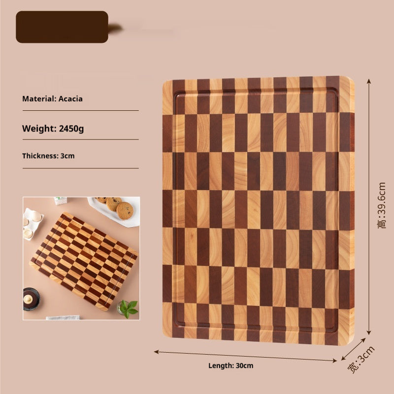 Wooden Chessboard Grid Cutting Board Chopping Board