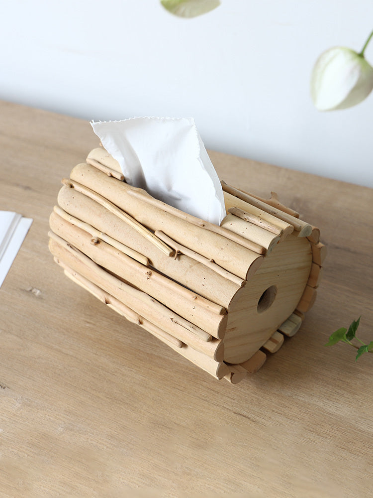 Home Tabletop Wooden Roll Paper Holder