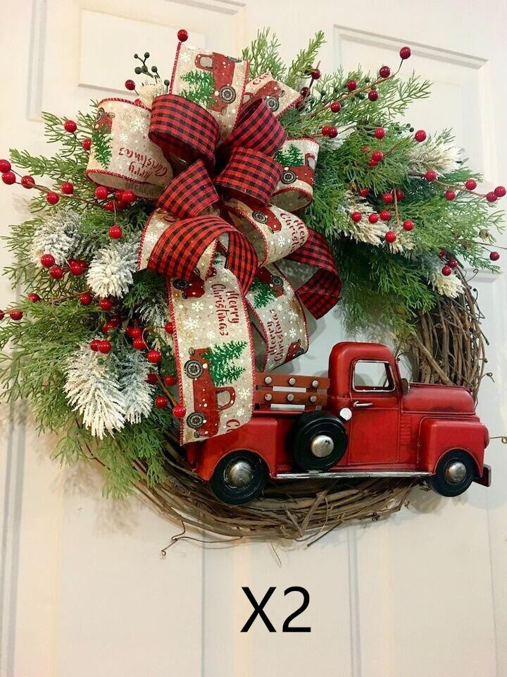 Red Truck Country Christmas Wreath