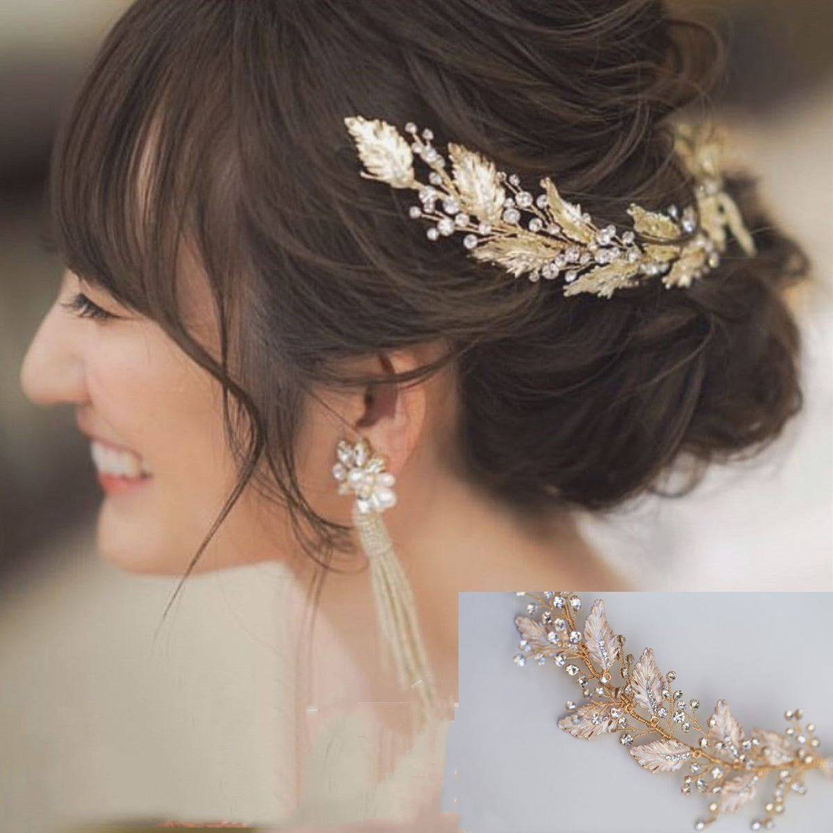 Bridal Hair Accessories Branch Rhinestone Crown Hair Band