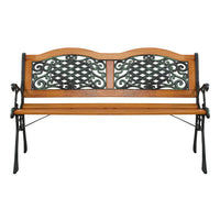 Double Arched Back Iron Wood Bench