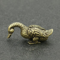 Antique Pure Copper Brass Duck Small Tea Ornaments