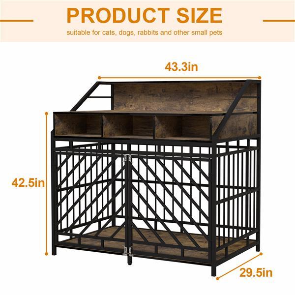 43.3 Inch Dog Cage Furniture For Large Dogs