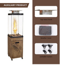 New Product Faux Woodgrain Tempered Glass Outdoor Propane Gas Fire Heater