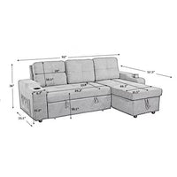 Convertible Sectional Sofa With Armrest Storage