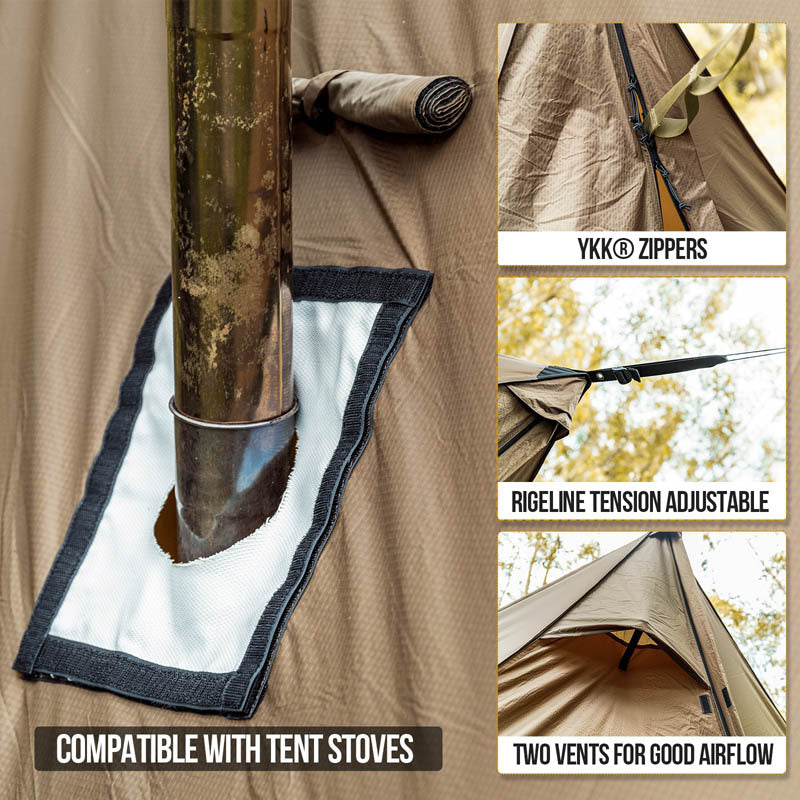 Wilderness Hut, Awning, Stove Compatible