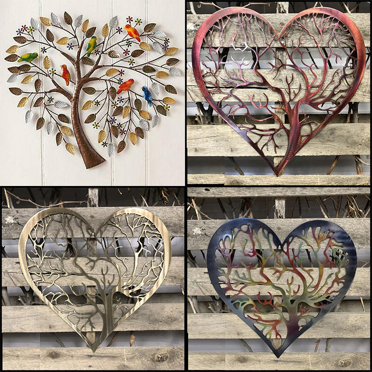 Heart Tree Wrought Iron Wall Hanging