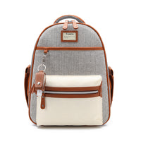 Canvas Mommy Bag With Leather Backpack