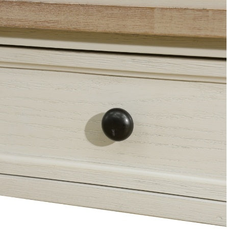 Dark Grey MDF Top And White Oak Drawer Living Room Side Cabinet