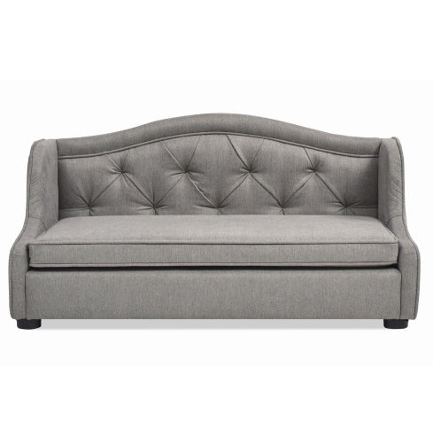 Robin 35 Tufted Wingback Pet Sofa Bed, Medium, Uptown Gray Stain Resistant High Performance Polyester