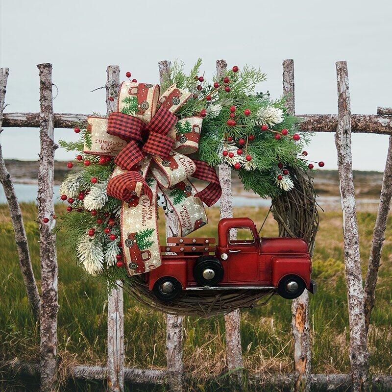 Red Truck Country Christmas Wreath