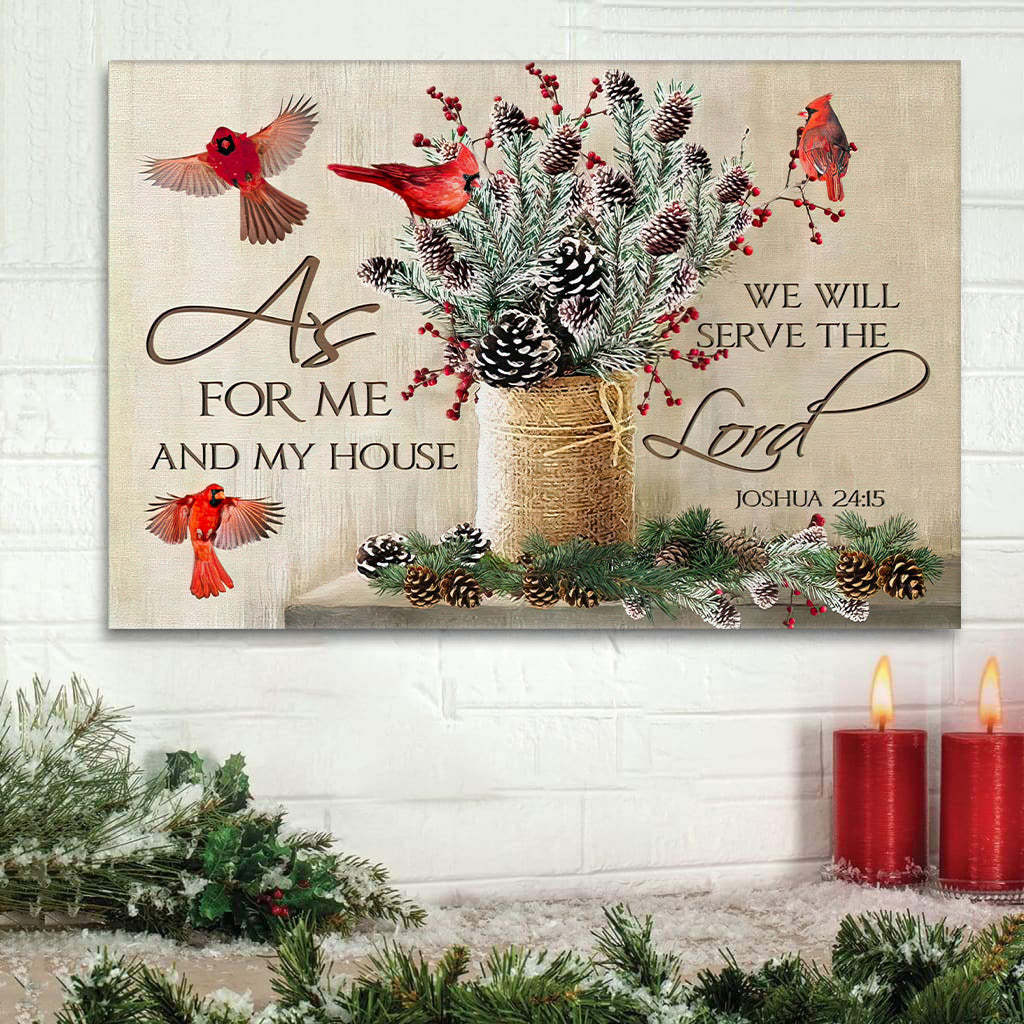 As For Me And My House Christmas Wall Art Canvas Decoration