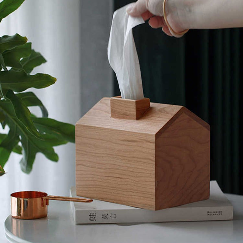 Wooden Cabin Tissue Box