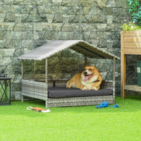 The Rattan Dog House Outdoor With Canopy Is Suitable For Small And Medium-sized Dogs