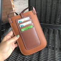 Cowhide Pull-belt Mobile Phone Bag