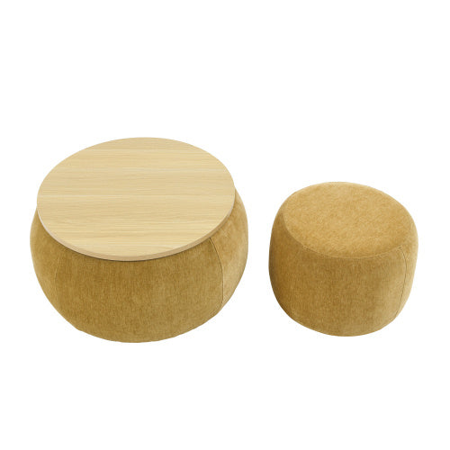 Circular Storage Footstool 2-in-1 Function