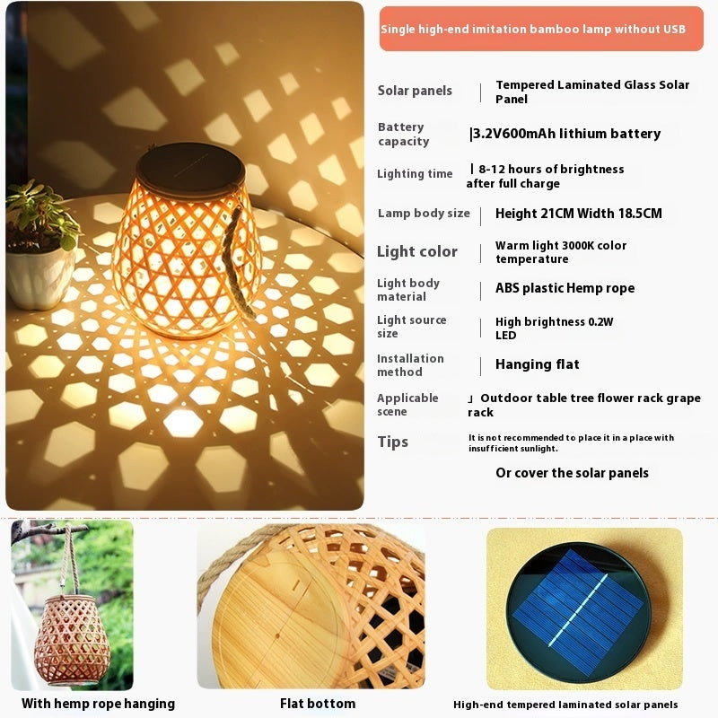 Outdoor Solar/USB Lantern Lights Waterproof