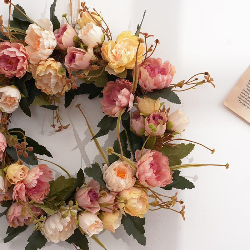 Retro Peony Small Wreath