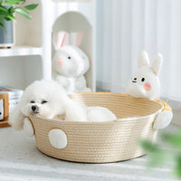 Cotton Rope Cat Bed Cat House Cat Scratcher Cat Scratching Board Woven Basket Cat Nest For Kitten Kitties Rabbits Indoor Cats, Rabbit