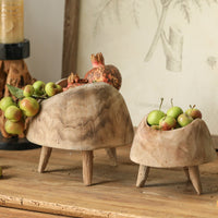 Wooden Round Goblet Snack Tray Crafts