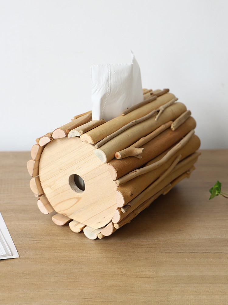 Home Tabletop Wooden Roll Paper Holder