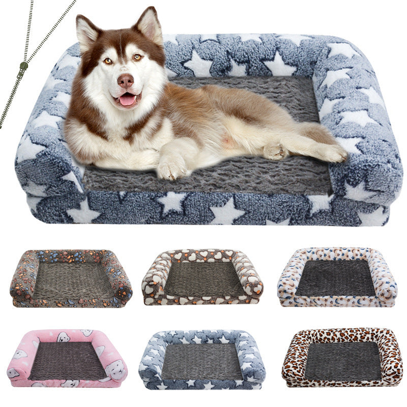 Removable And Washable Cartoon Footprint Dog House Pet Sofa