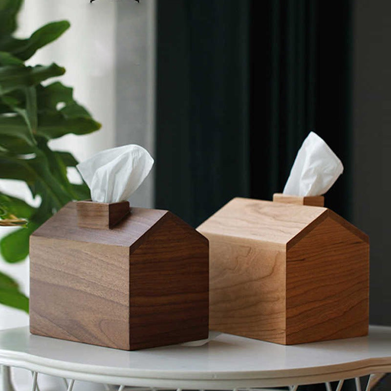 Wooden Cabin Tissue Box