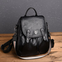 Retro Handmade Color Casual Soft Leather Backpack