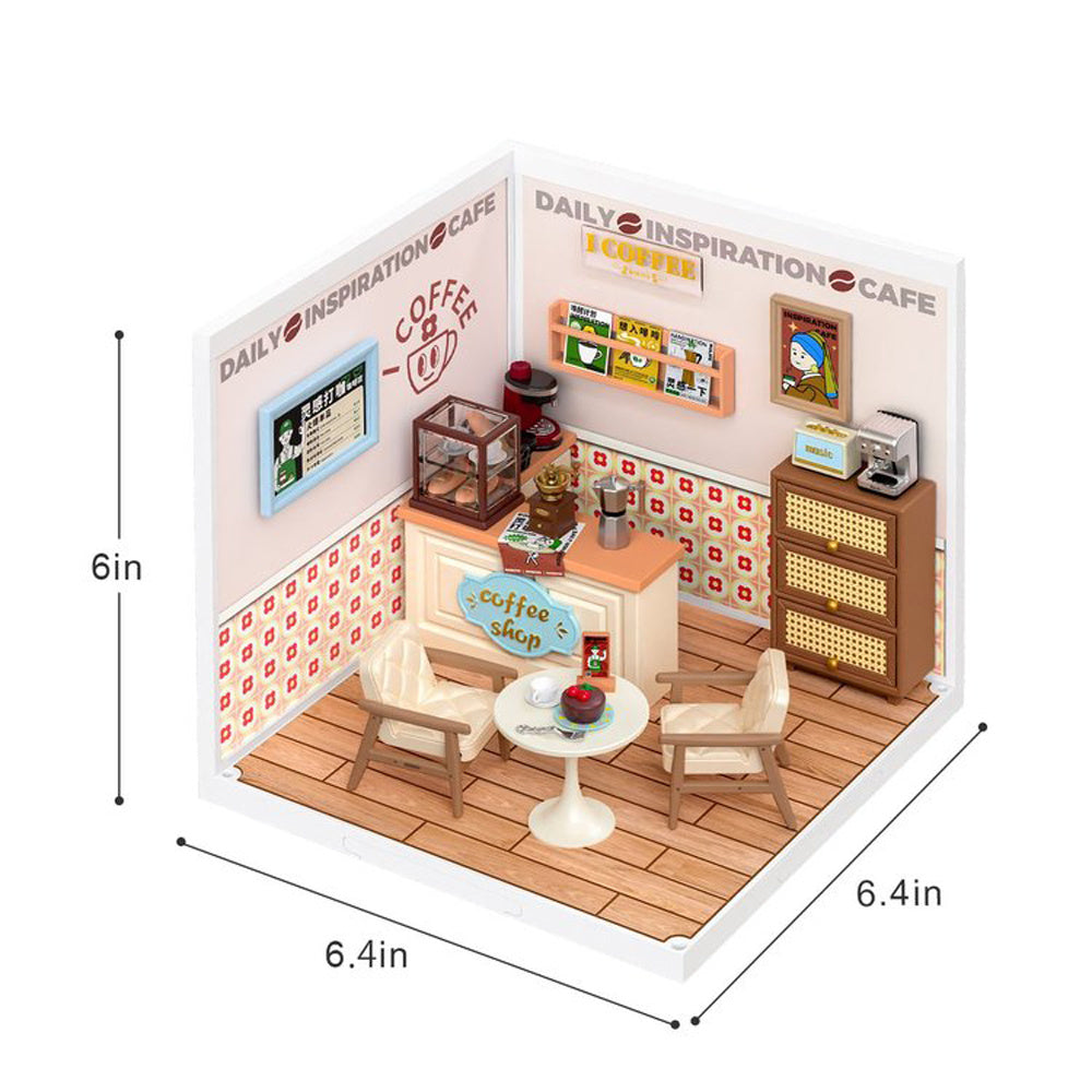 Robotime Rolife Super Creator Daily Plastic DIY Miniature House Cafe Energy Supply Store Building Block Sets English Version